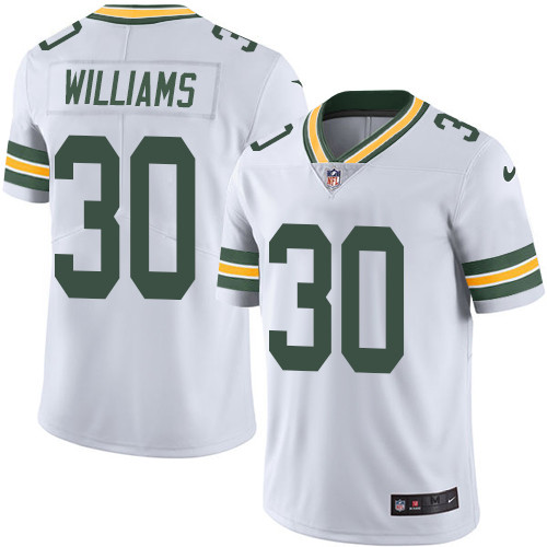 Nike Packers #30 Jamaal Williams White Men's Stitched NFL Vapor Untouchable Limited Jersey - Click Image to Close